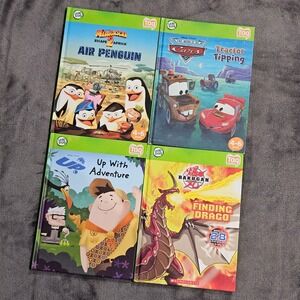 LeapFrog Tag Books Lot of 4 Madagascar Cars Up Bakugan Interactive Children
